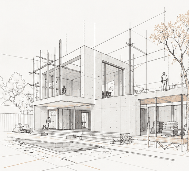 Ilustración conceptual de un desarrollo residencial